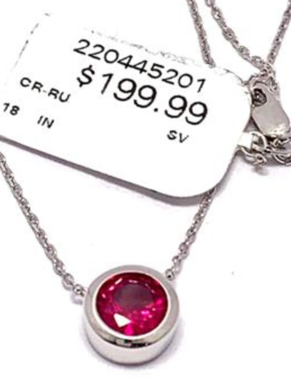 Ruby Necklace. Sterling silver. $199 Retail. - Picture 4 of 6